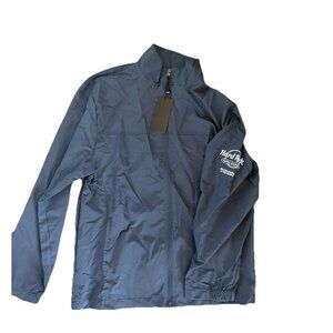 Hard Rock Sacramento California Unisex Adult Navy Blue Full Zip Jacket M NWT